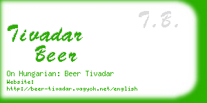 tivadar beer business card